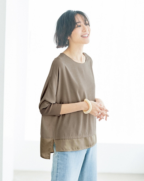 異素材コンビ・ジョーゼットプルオーバー