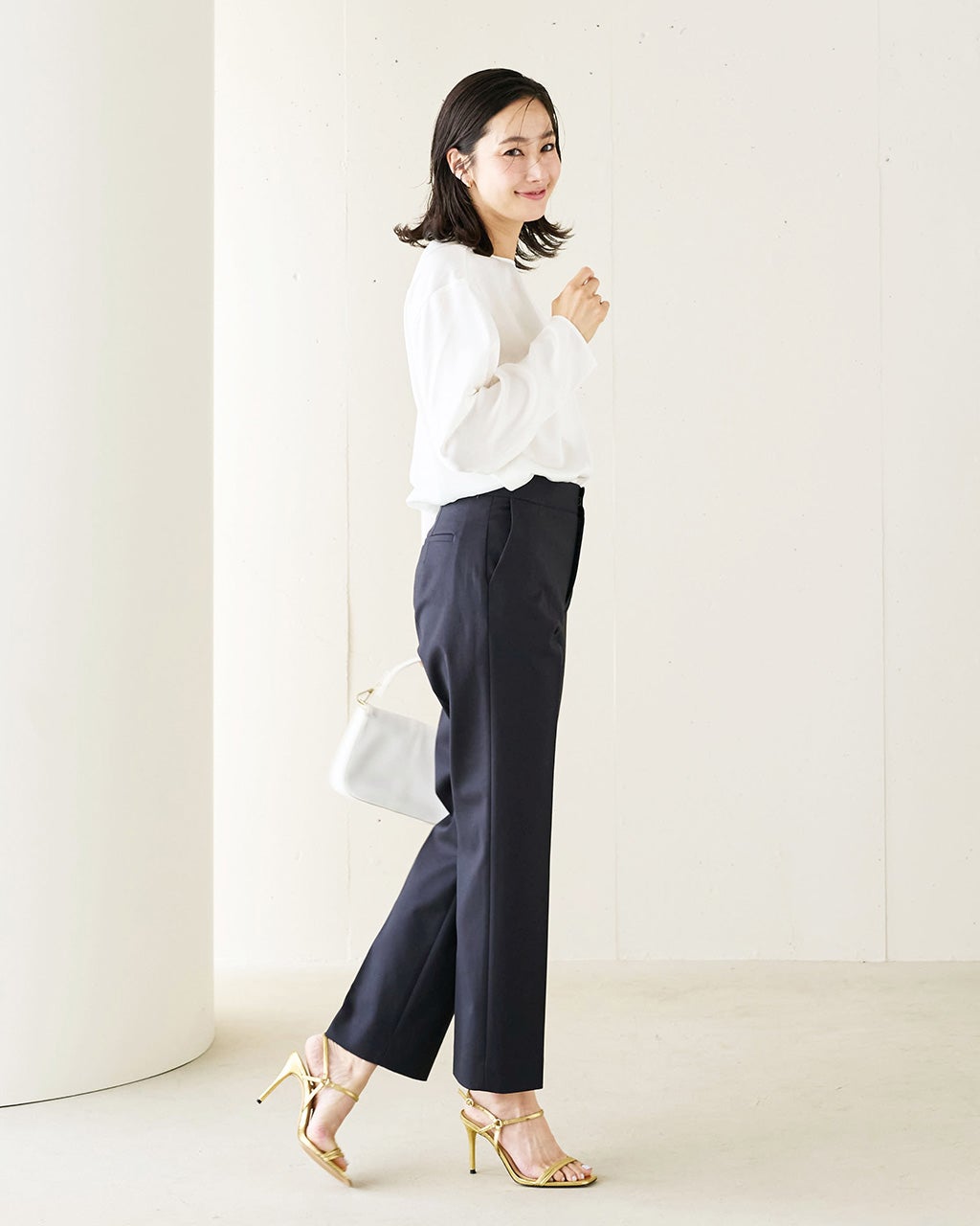 9/7まで！処分再値下げ！エッセンス ロング9'.6\" SQUARE　ベージュ モーレドロップショルダー［ウォッシュグレー］：セントジェームス