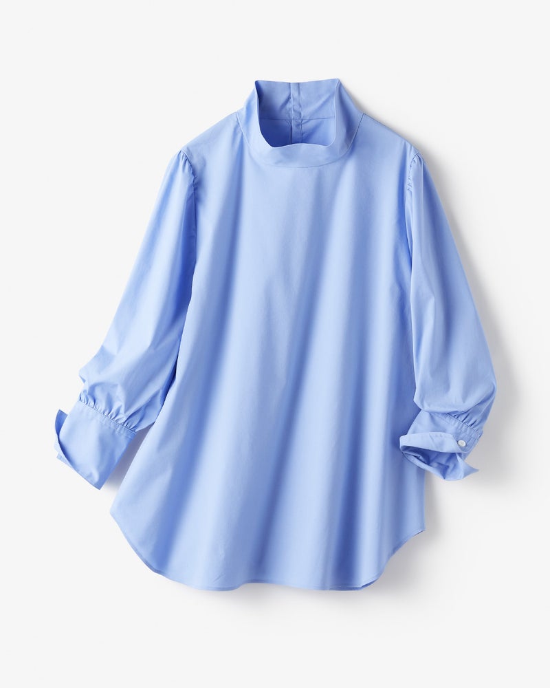 ストレッチコットン・ハイネックブラウス/40代50代からのレディース  