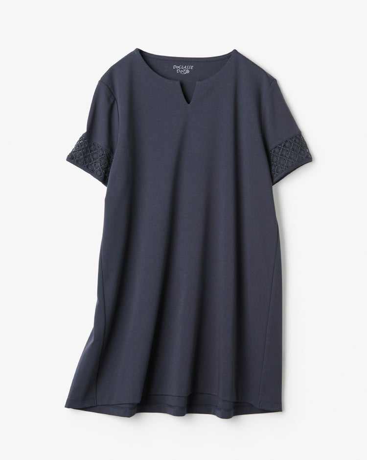 レースデザイン／半袖チュニック・ドゥクラッセTシャツ 詳細画像 ミッドナイトブルー 4
