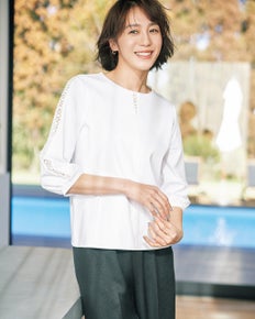 レースデザイン／パフ袖・ドゥクラッセTシャツ