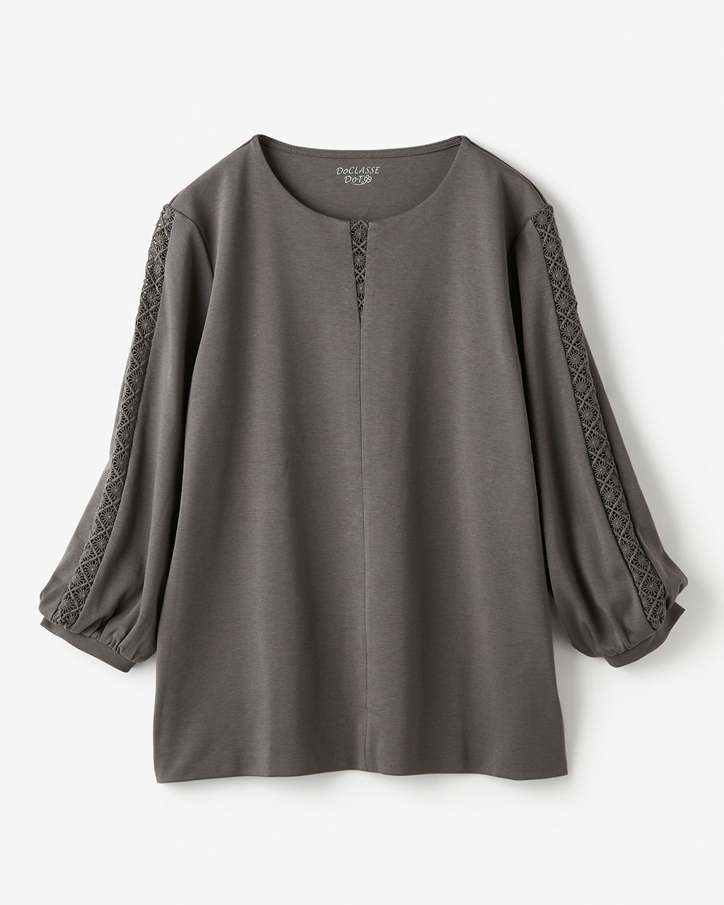 レースデザイン／パフ袖・ドゥクラッセTシャツ/40代50代からの
