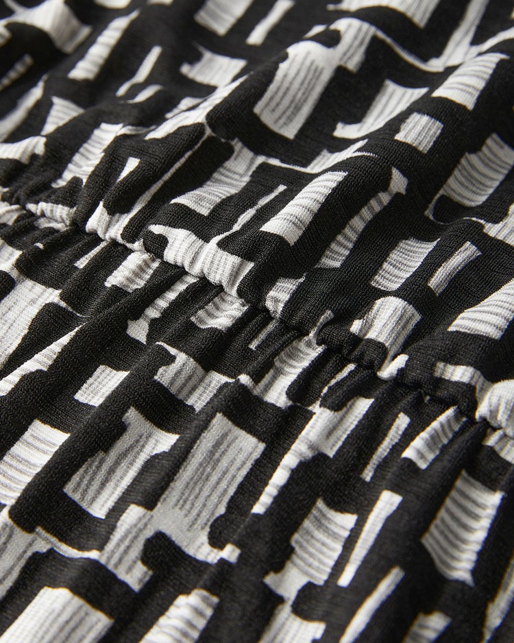 UVスラブ・プリーツワンピース 詳細画像 ホワイトｘブラック 4