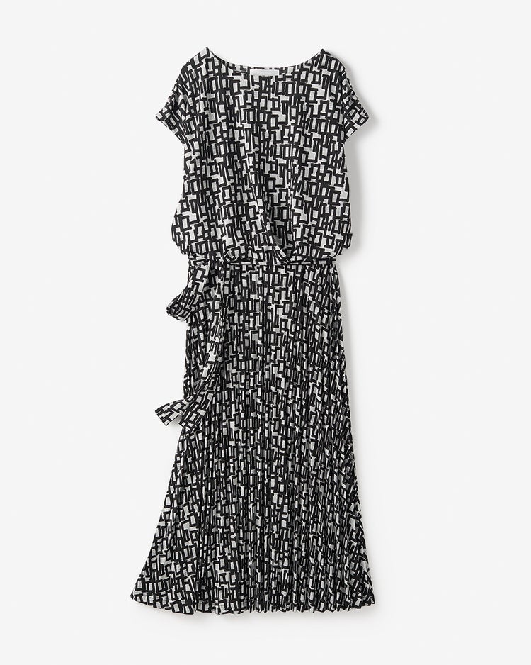 UVスラブ・プリーツワンピース 詳細画像 ホワイトｘブラック 5