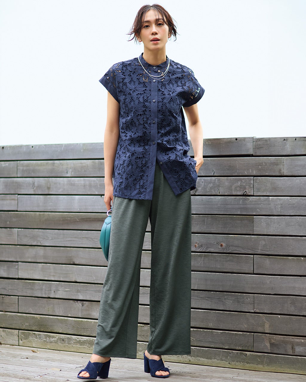 新品　DOCUS ポロシャツ　スーパーストレッチパンツ　上下　ドゥーカス TIGHTBOOTH/STRIPE CROPPED CARGO PANTS（Grey）［ストライプ