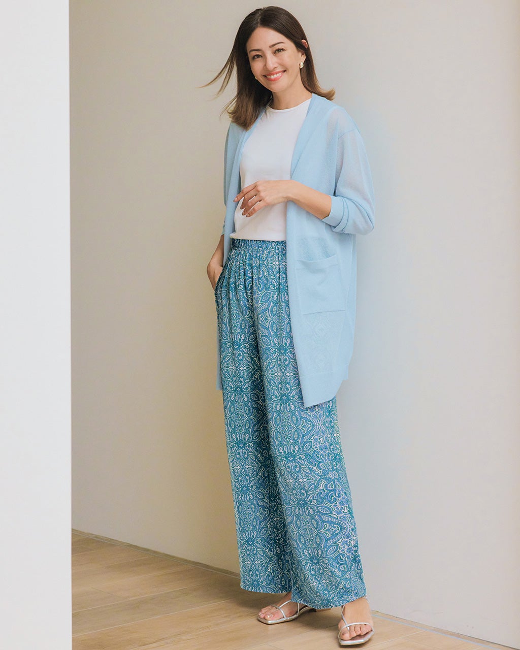 Accolade ストレートパンツ UVスラブ・ストレートパンツ/68㎝/40代50代からのレディース