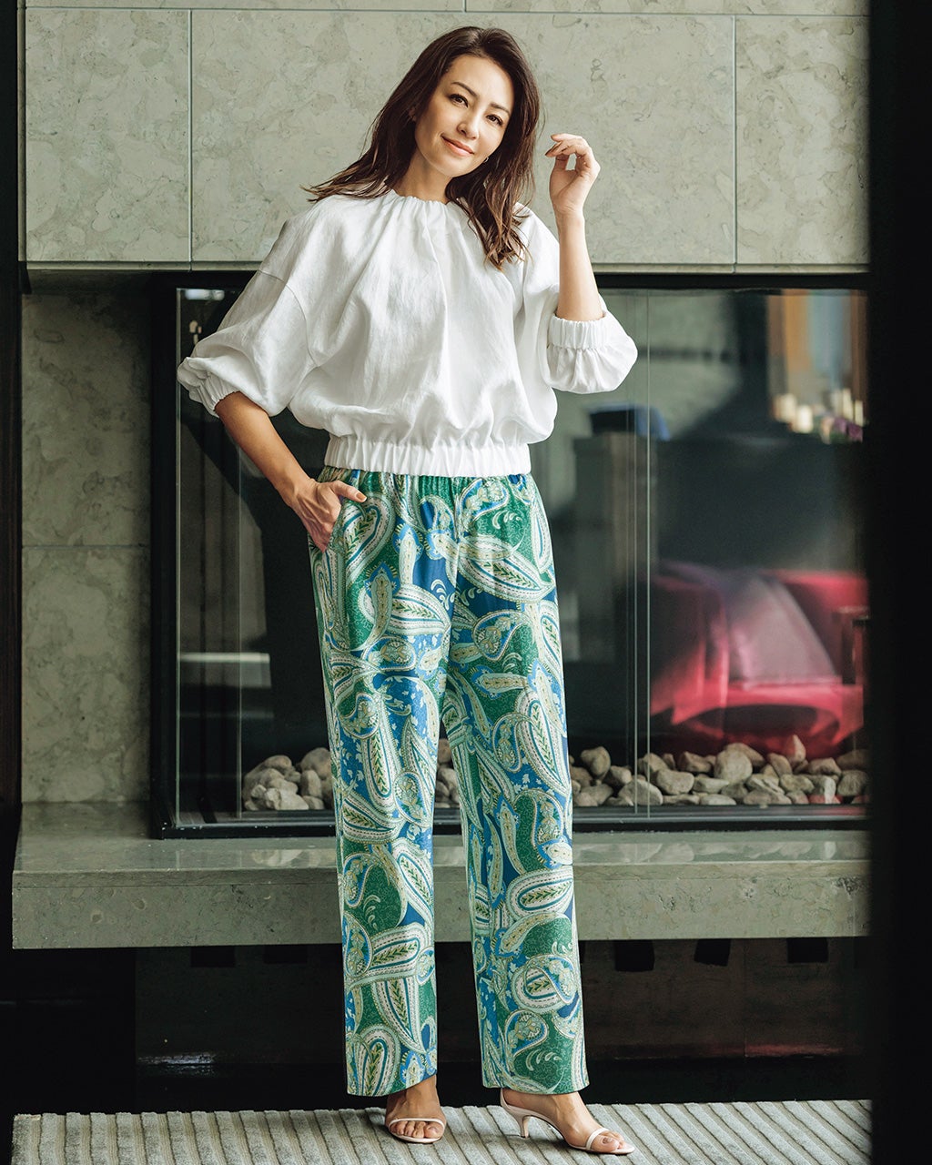 UVスラブ・ストレートパンツ/68㎝/40代50代からのレディース UVスラブ・ストレートパンツ/68㎝/40代50代からのレディース