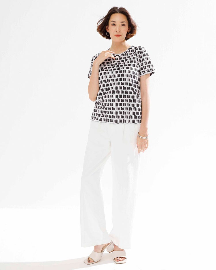 綿スラブ・クルーネックT 詳細画像 ブラックパターン 2