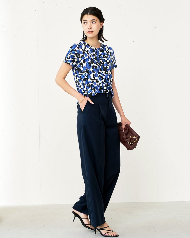 綿スラブ・クルーネックT 詳細画像 ブルー・パターン 3