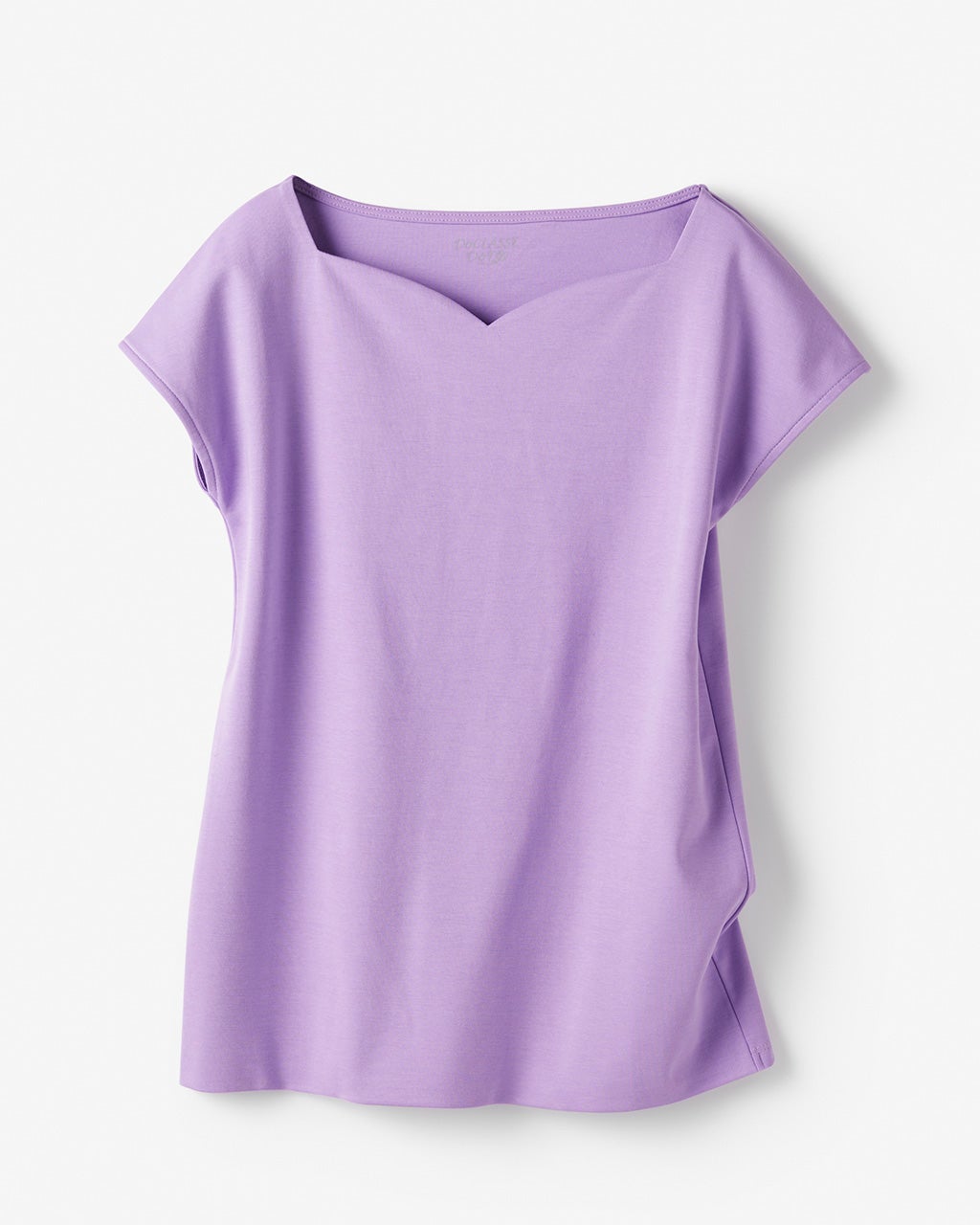 ハートネック／フレンチ袖・ドゥクラッセTシャツ/40代50代からの