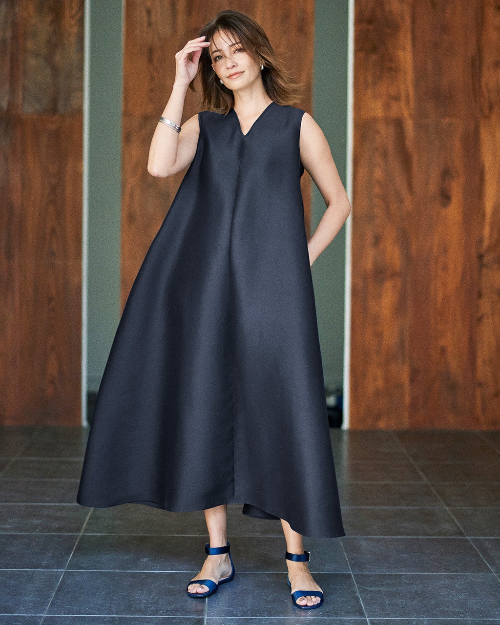 シルキーダブルクロス・テントラインワンピース/40代50代からの