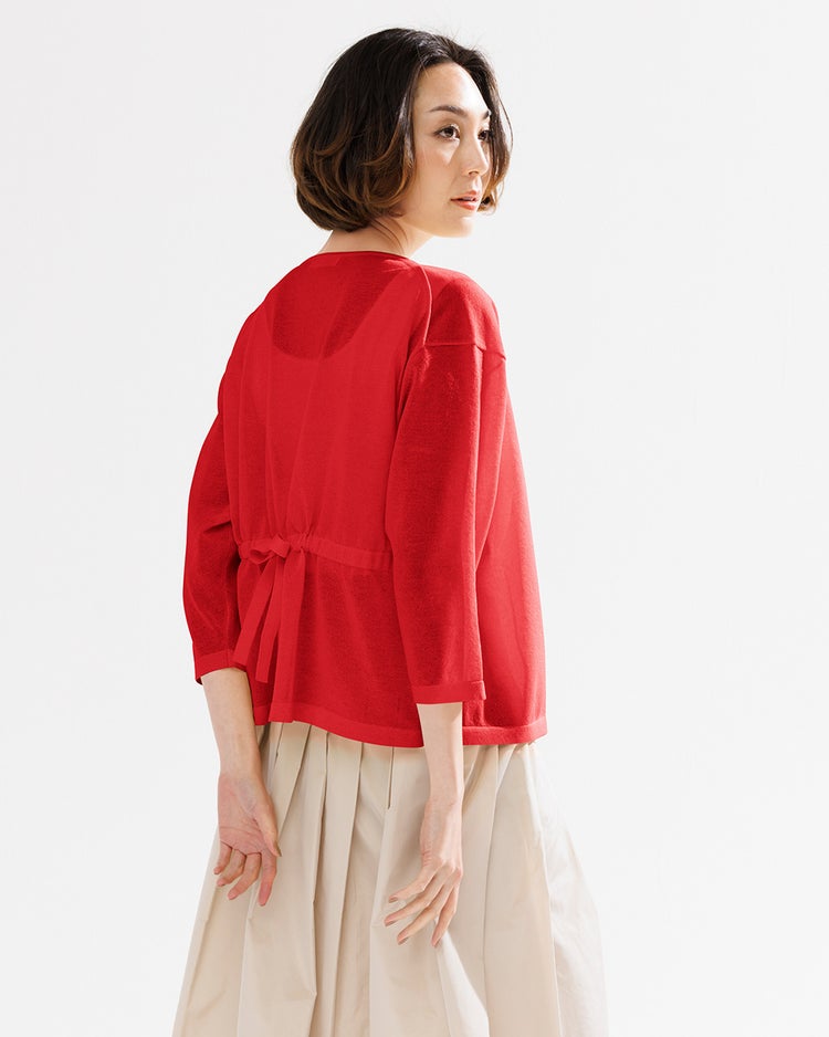 シアーニット・バックリボンカーディガン 詳細画像 レッド 1