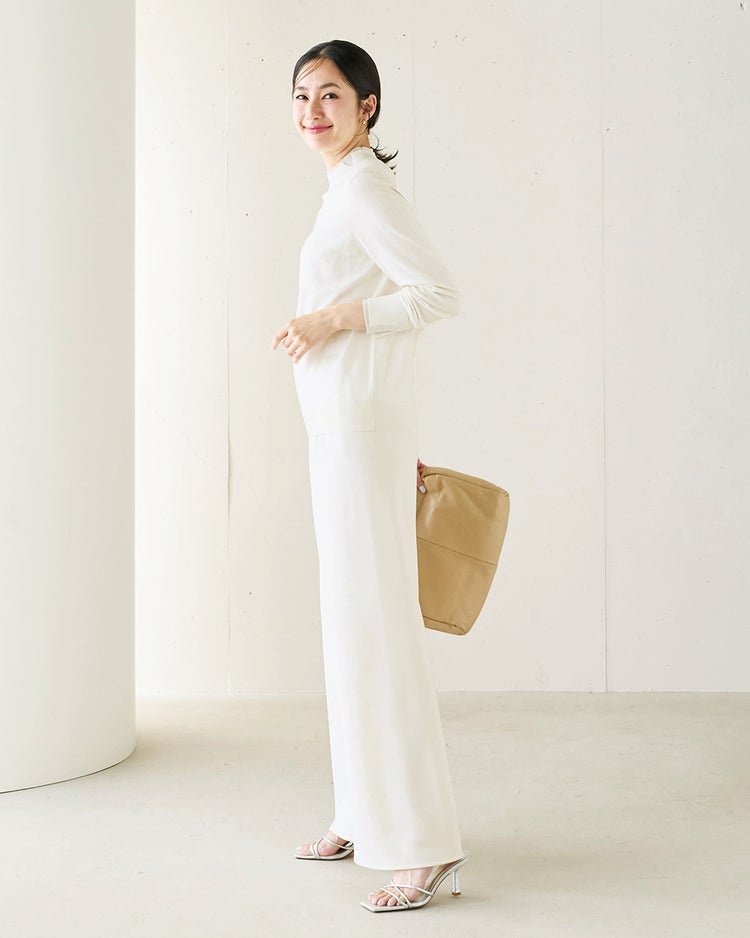 シルクフィール・ダブルカフスハイネック 詳細画像 オフホワイト 4