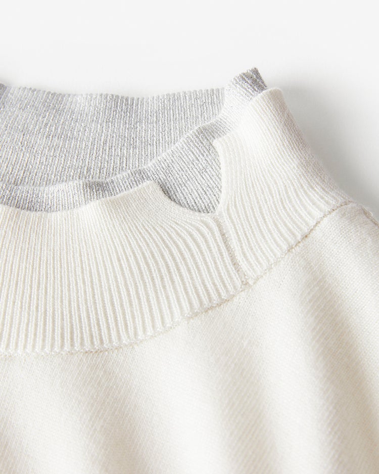 シルクフィール・ダブルカフスハイネック 詳細画像 オフホワイト 5