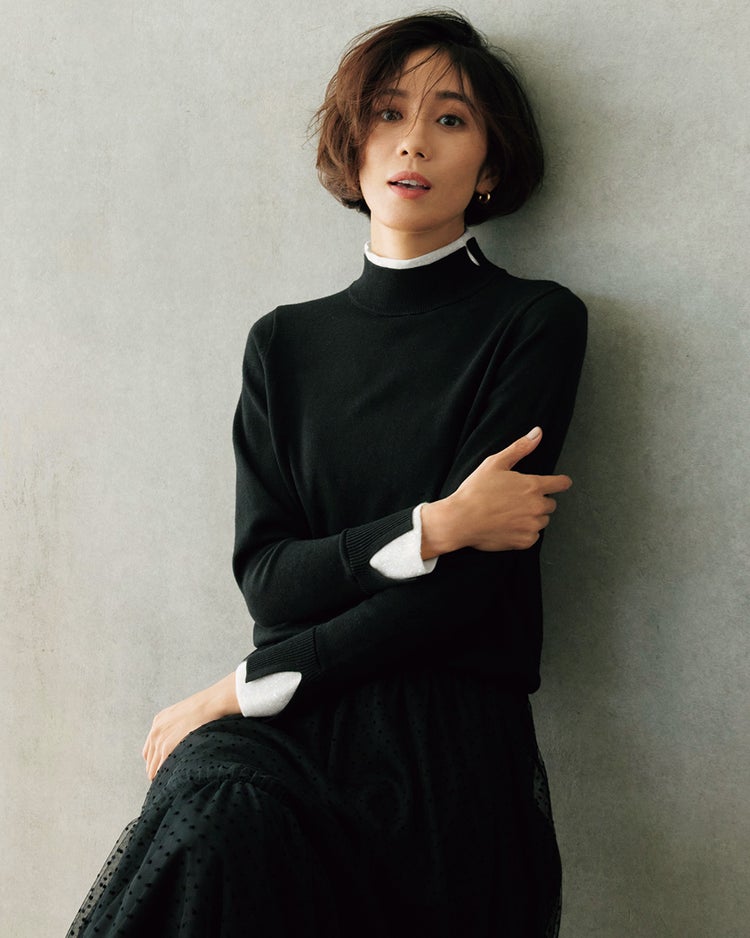 シルクフィール・ダブルカフスハイネック 詳細画像 ブラック 3