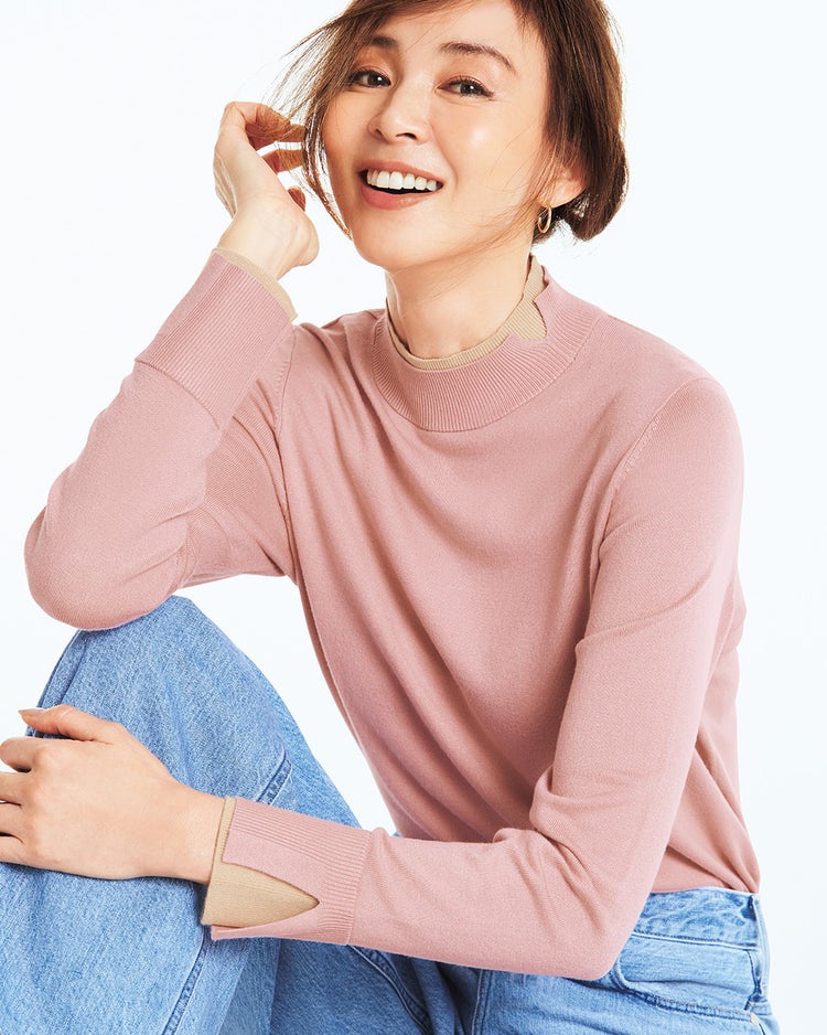 シルクフィール・ダブルカフスハイネック 詳細画像 ソフトピンク 2