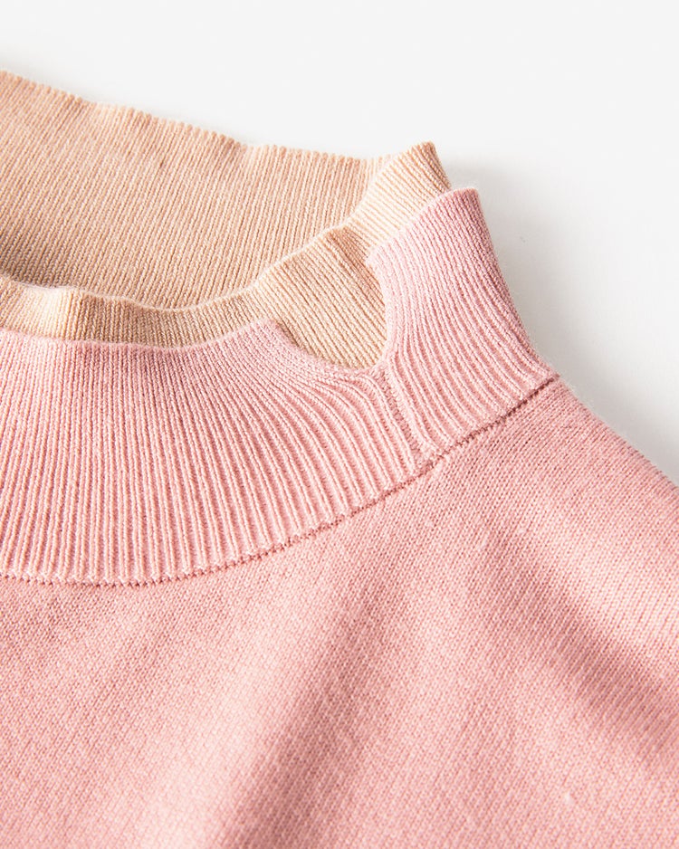 シルクフィール・ダブルカフスハイネック 詳細画像 ソフトピンク 3