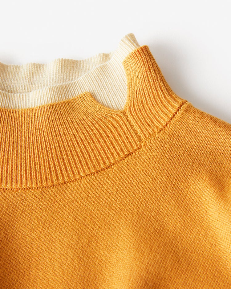 シルクフィール・ダブルカフスハイネック 詳細画像 マスタードイエロー 3