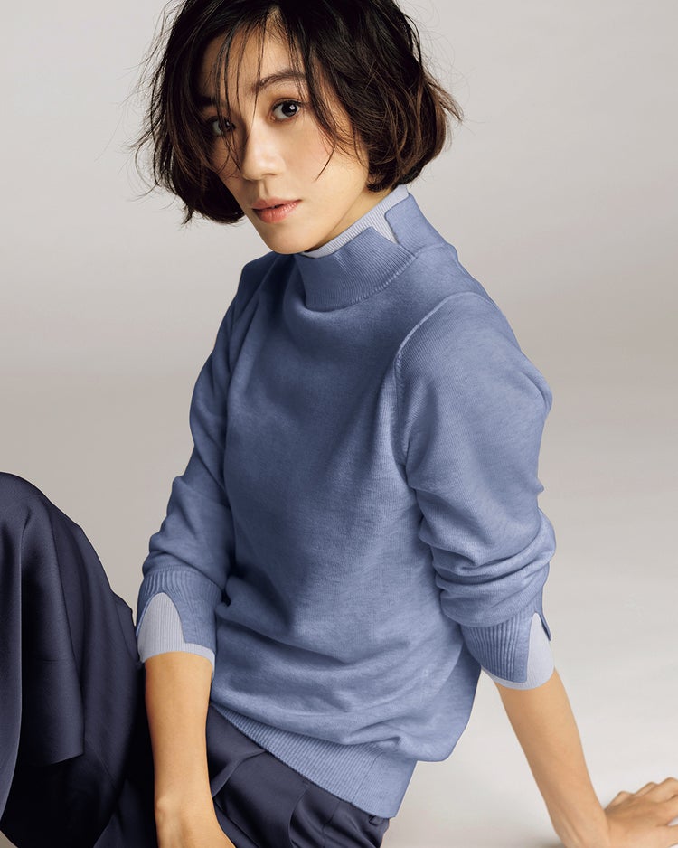 シルクフィール・ダブルカフスハイネック 詳細画像 ダスティーブルー 2