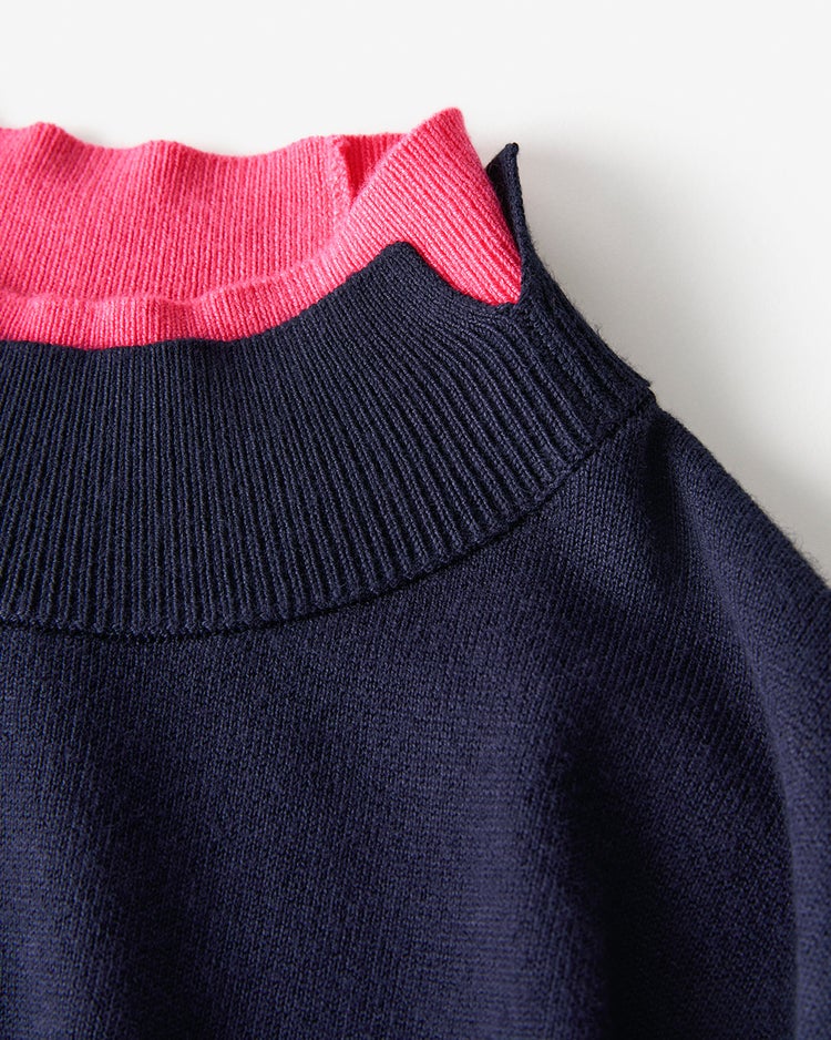 シルクフィール・ダブルカフスハイネック 詳細画像 ネイビー 4