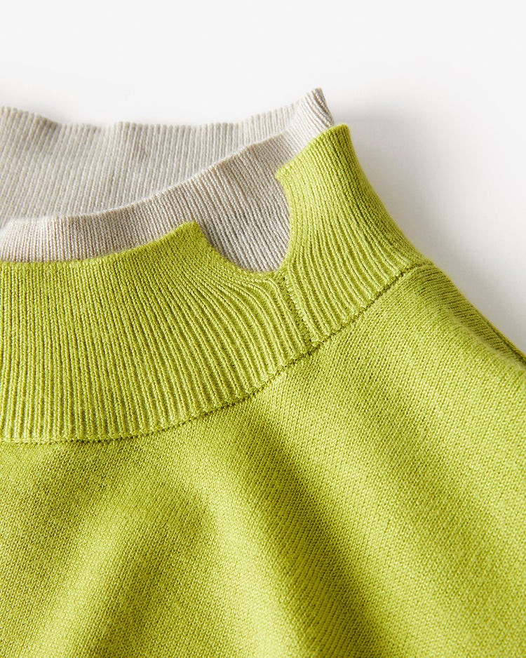 シルクフィール・ダブルカフスハイネック 詳細画像 ライトグリーン 4