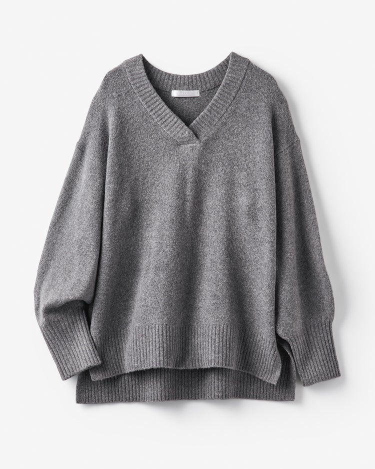 ストレッチタム・Vネックニット 詳細画像 チャコール 4