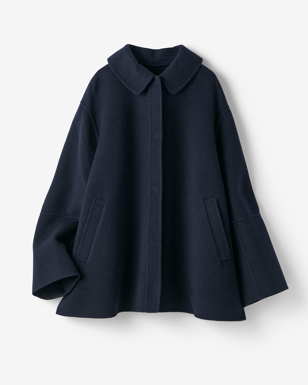 ドゥクラッセ THE CLASSE カシミヤ混ウールリバーショートコート カシミヤ混ウールリバー・ショートコート/40代50代からの