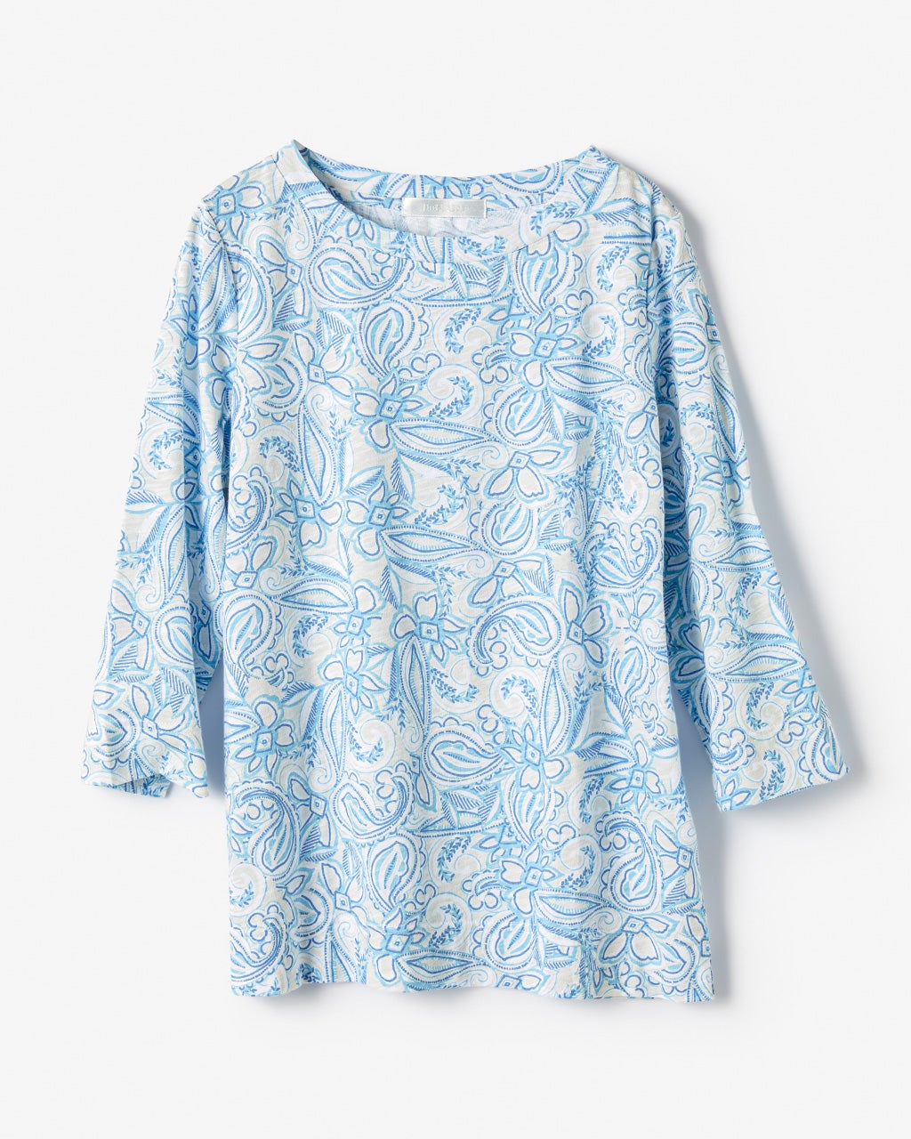 綿スラブ・ボートネックT／7分袖/40代50代からのレディース