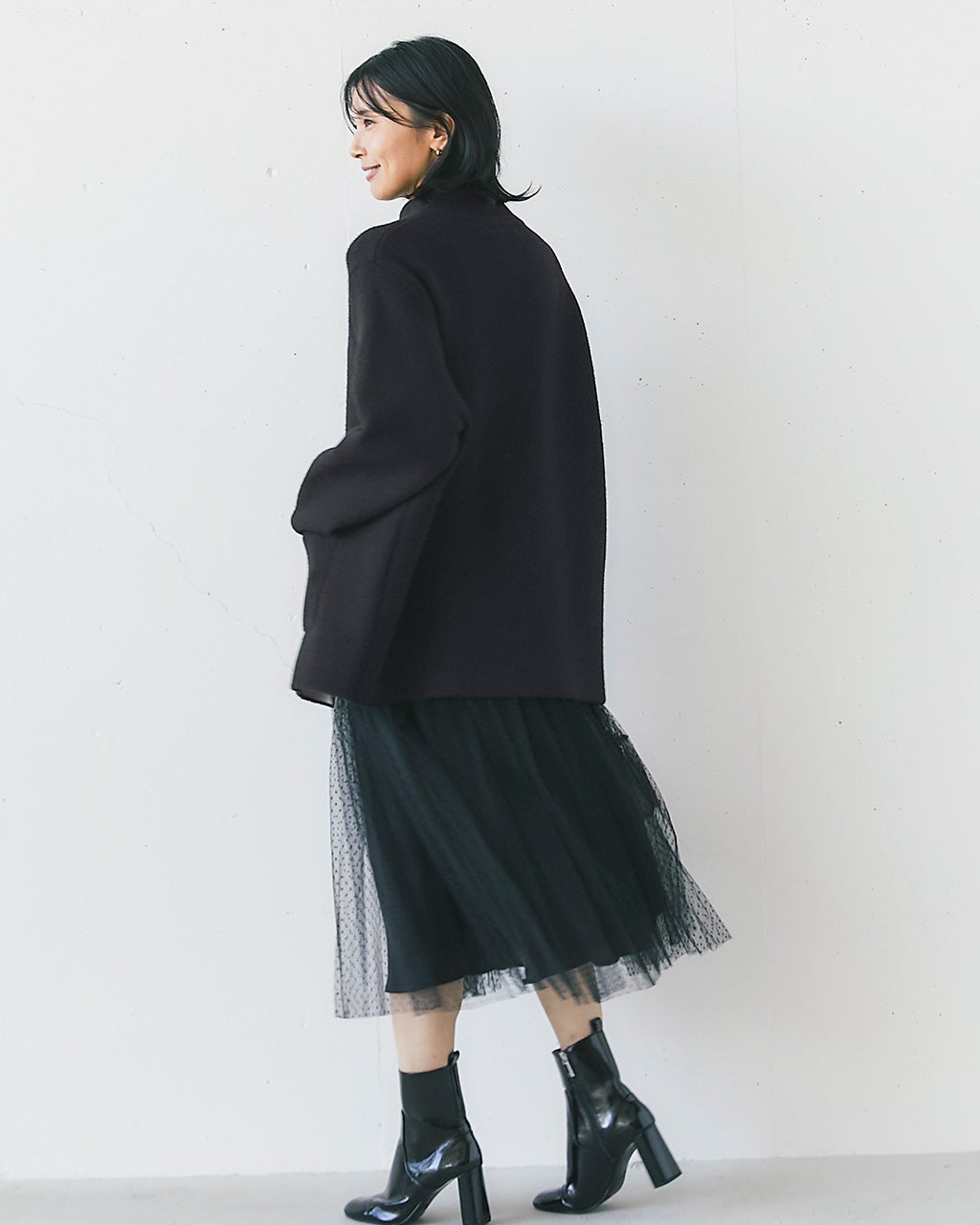ダブルフェイス ニットコート