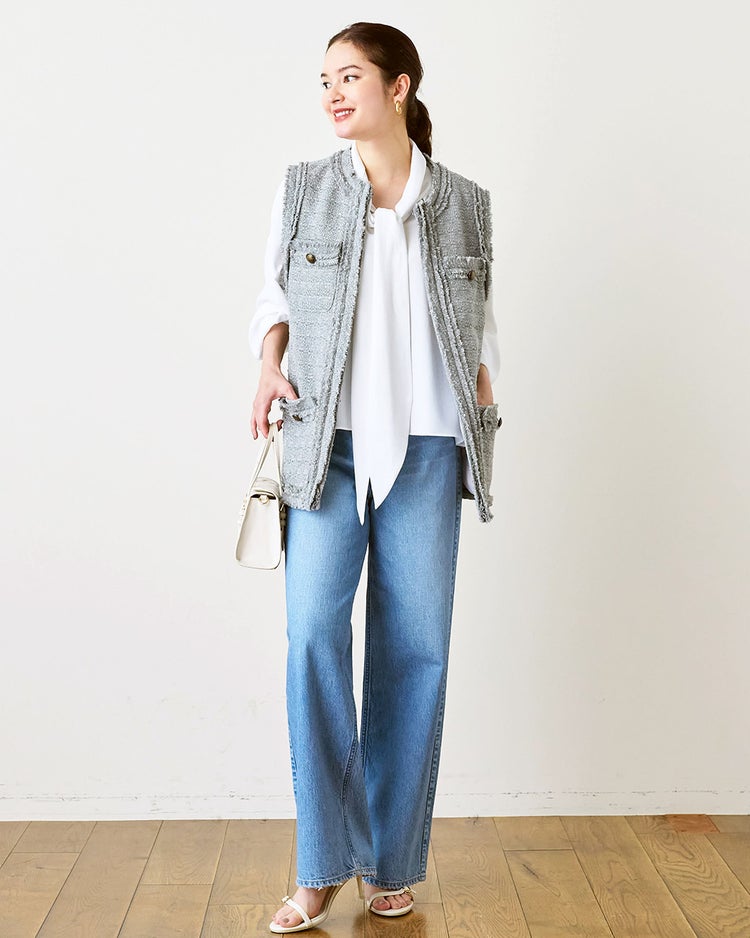 イタリアンツイード・ジレ/40代50代からのレディースファッション通販  