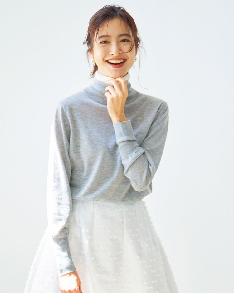 ダブルタートル・ウール混シアーニット 詳細画像 ライトグレー 2