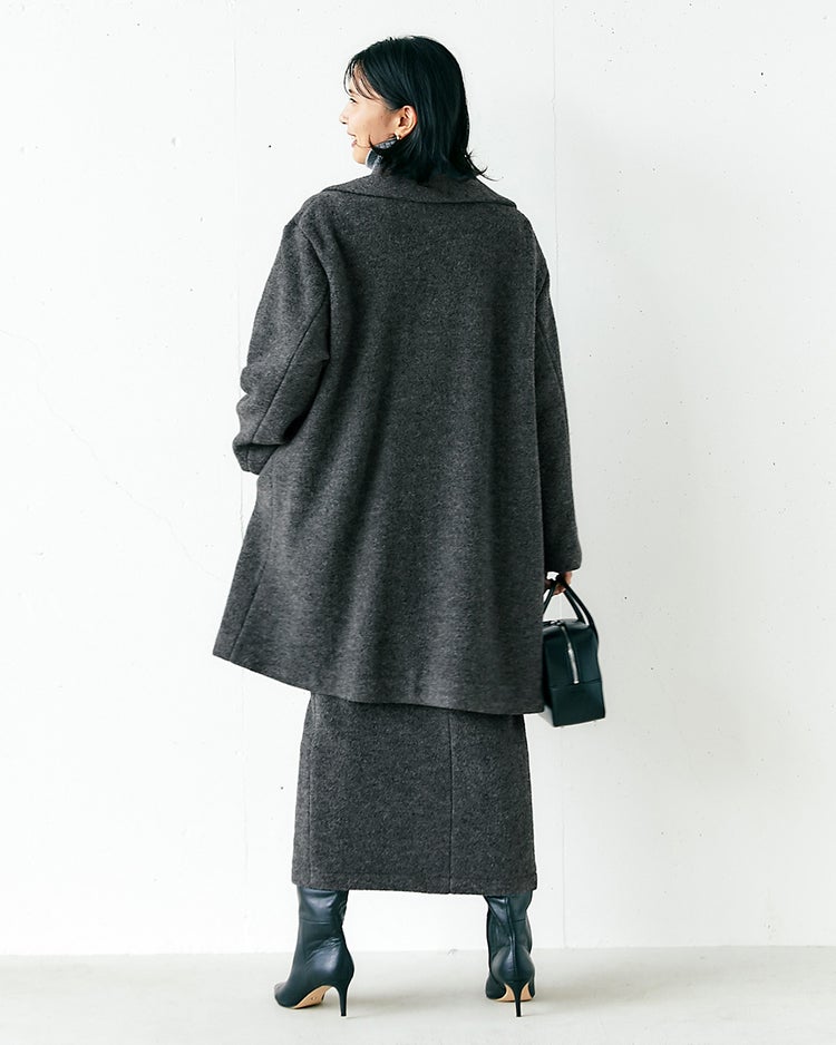 ライトピュアウール ・スリットスカート 詳細画像 グレー 2