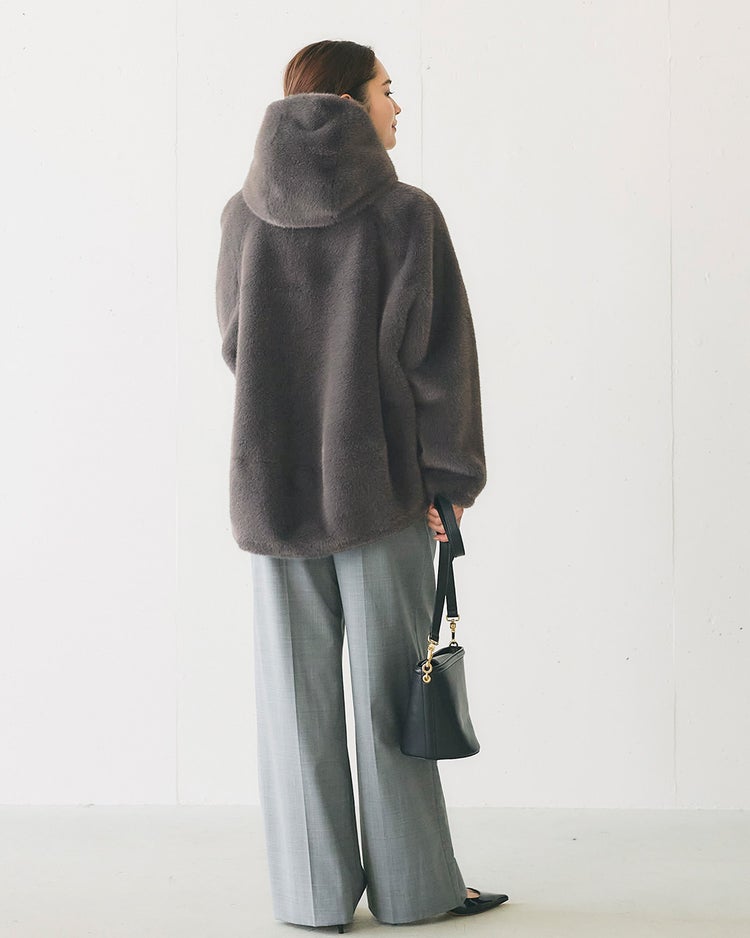 エコミンク・ファーブルゾン 詳細画像 グレー 2