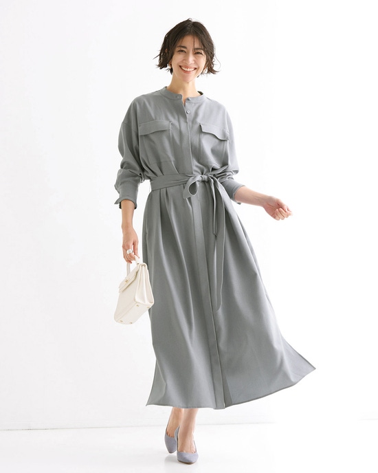 サキソニー・バンドカラーシャツワンピース