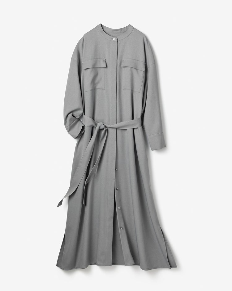 サキソニー・バンドカラーシャツワンピース 詳細画像 杢グレー 5