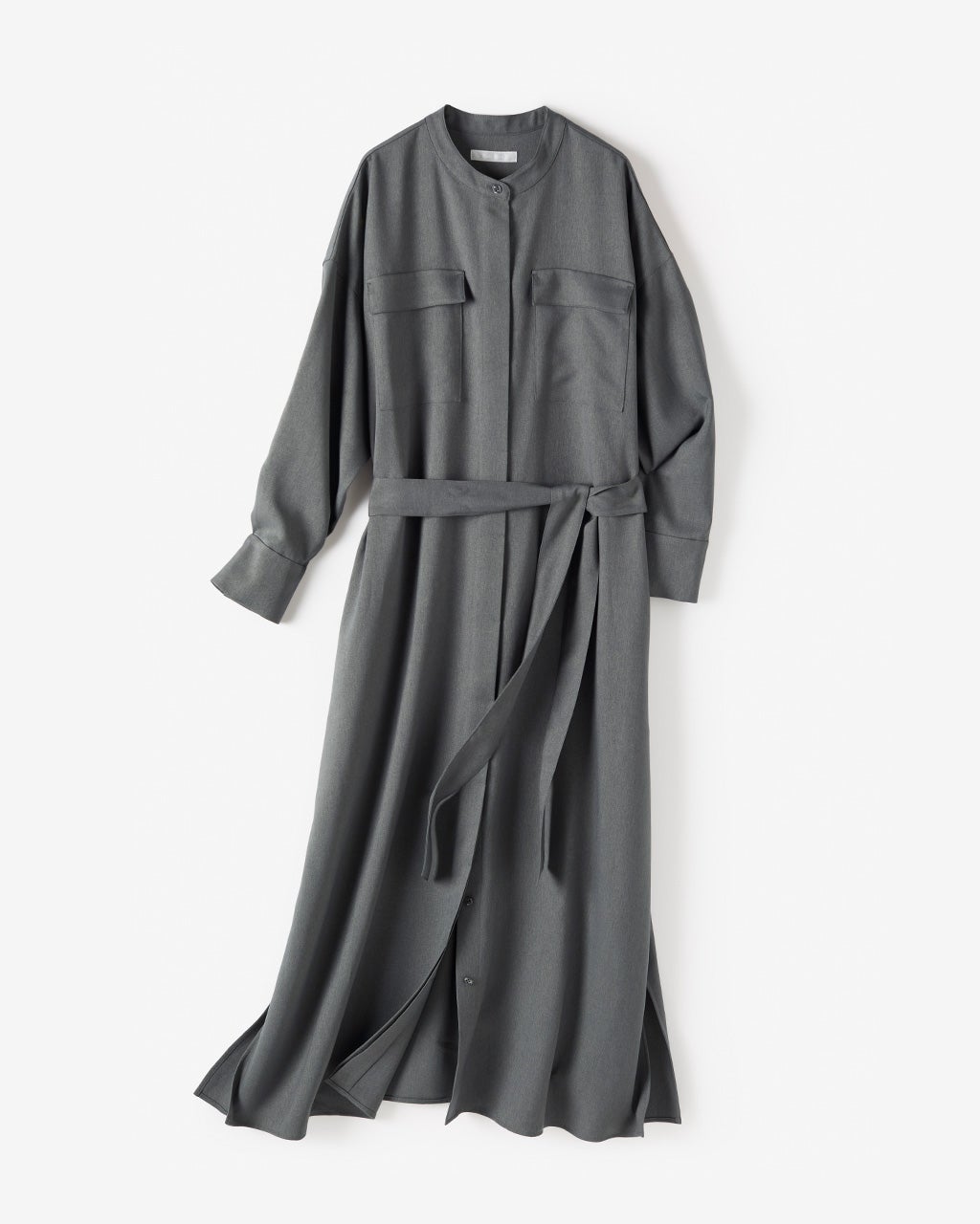 サキソニー・バンドカラーシャツワンピース/40代50代からの