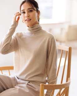 アルパカ混・タートルスラブニット