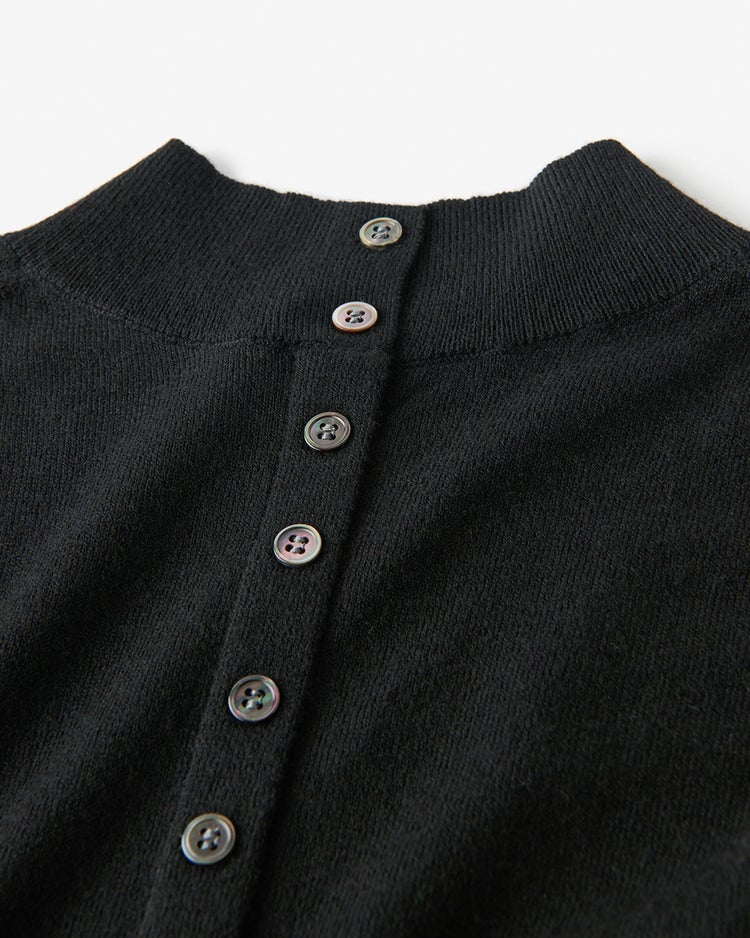 ソフトウール・ウエストギャザーワンピース 詳細画像 ブラック 4