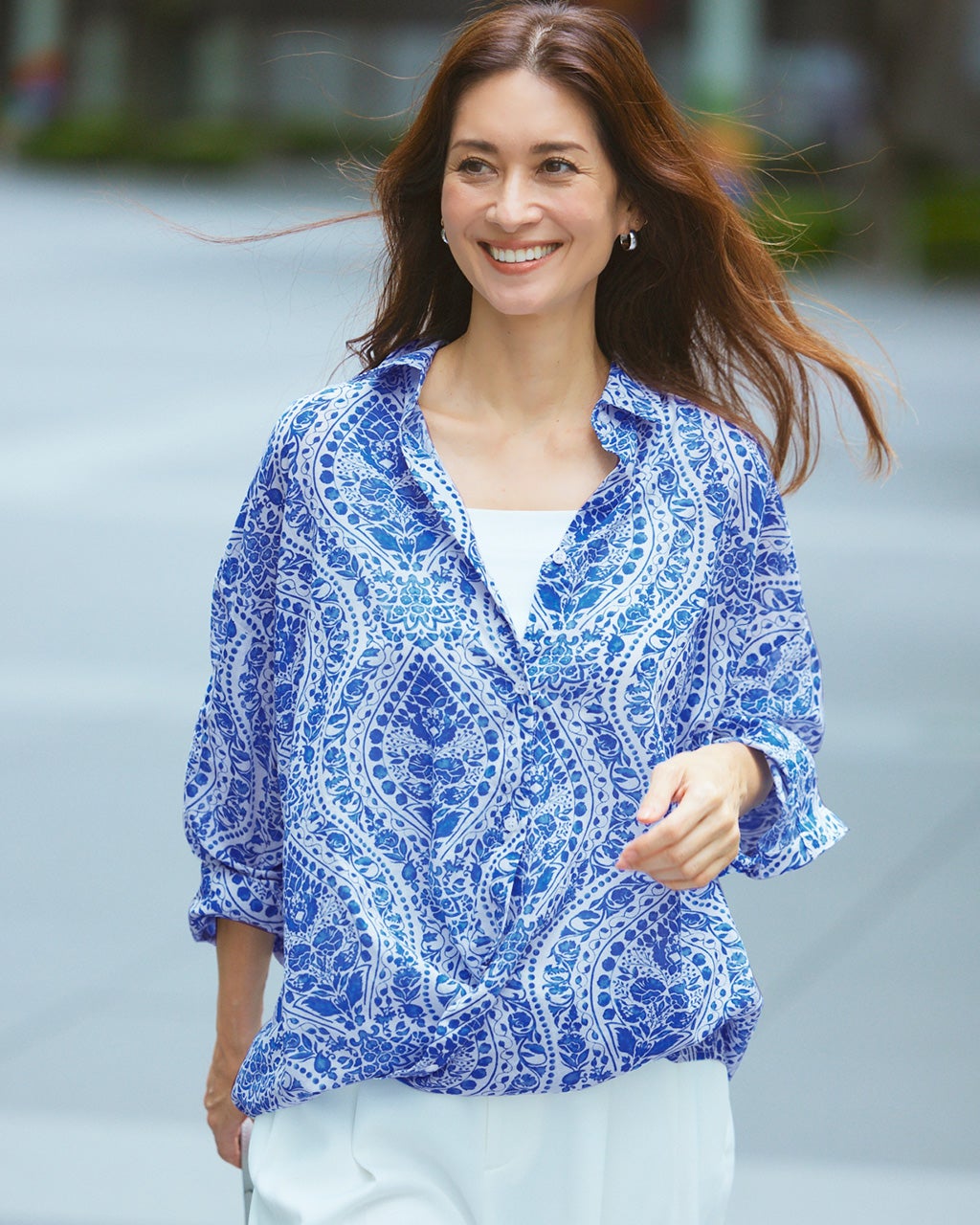 koret レーヨン長袖シャツ チェック柄 50s60s サイズL wo-2307-255-01.jpg