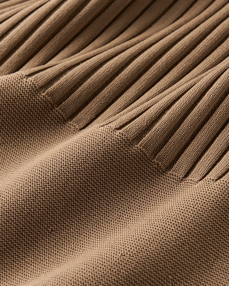 3Dニット・フィット＆フレア長袖ワンピース 詳細画像 キャメル 3