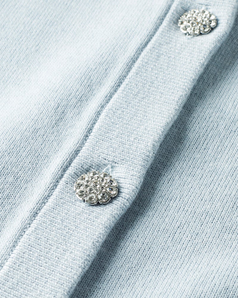 ビジューボタン・クルーネックカーディガン/40代50代からのレディース  