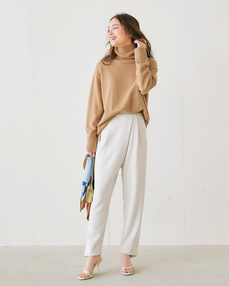 ウール混・サイドリブロングニット 詳細画像 ソフトベージュ 6