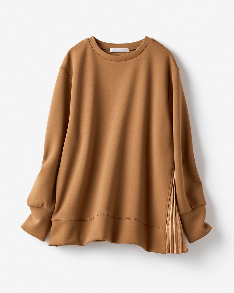 ダンボールニット・サイドプリーツトップス 詳細画像 テラコッタ 3