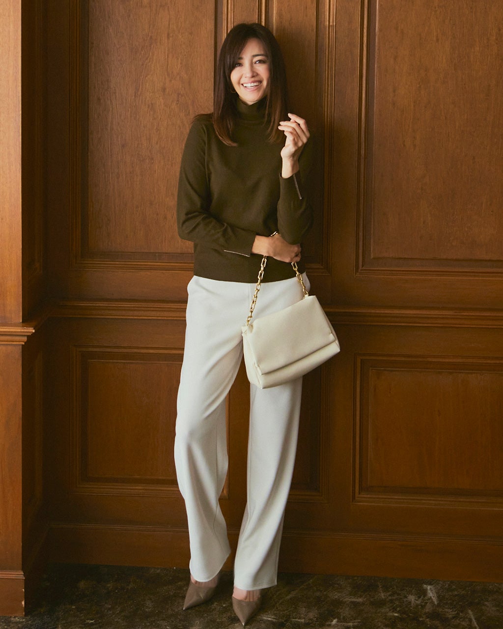 【新品】23区L　46　ドライコットンニット&総ゴムフレンチフラックススカート TOMORROWLAND｜プレーンコットンストレッチ タイトロング