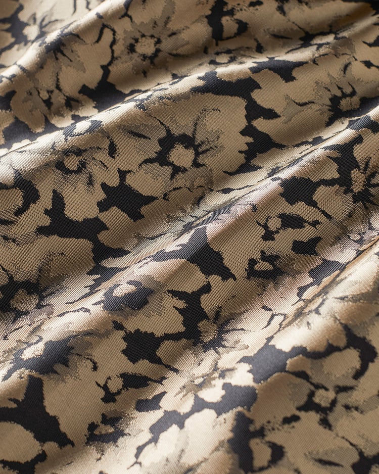 ジャカード織・花柄フレアスカート 詳細画像 ベージュ&times;ブラック 6