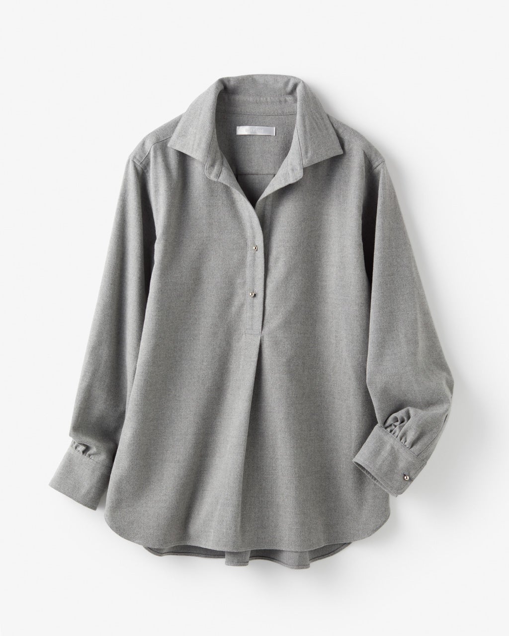 微起毛サキソニー・スキッパーシャツ/40代50代からのレディース