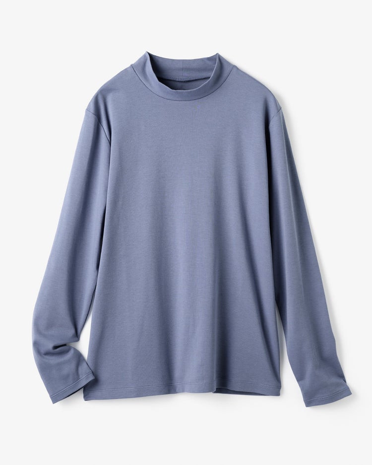 超長綿ハイネック／無地 詳細画像 ダークブルーグレー 3