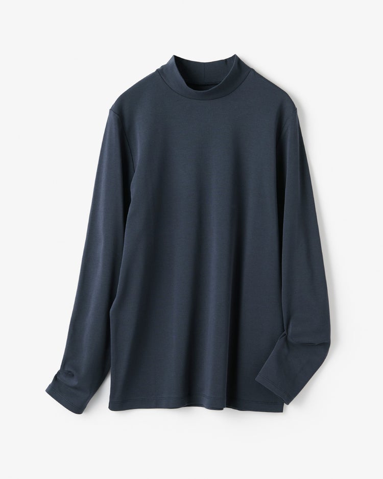 超長綿ハイネック／無地 詳細画像 ミッドナイトブルー 4