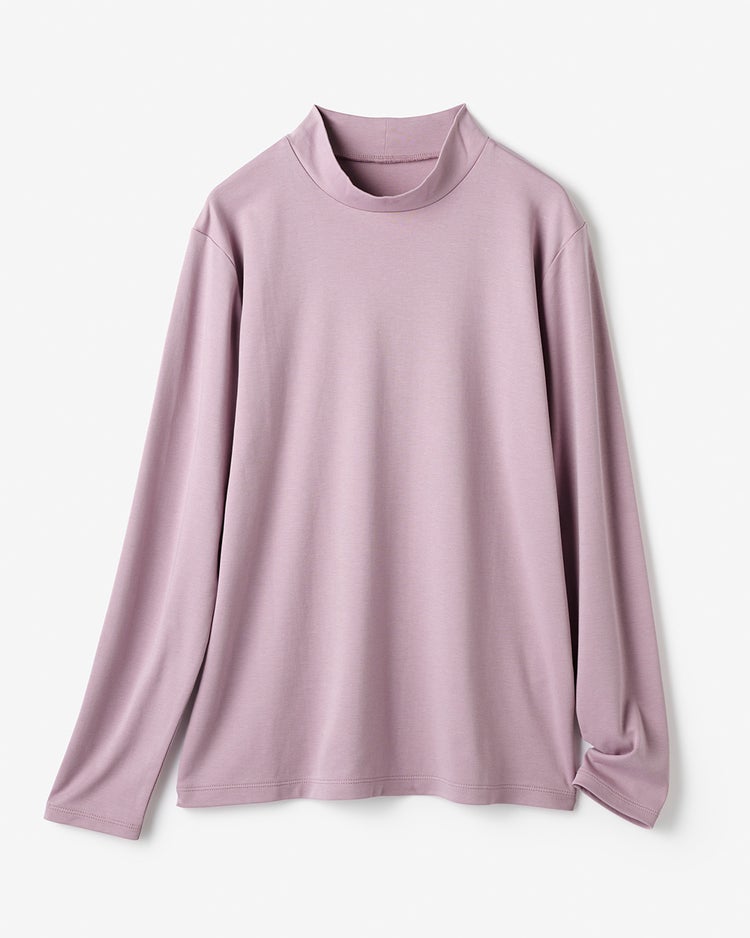 超長綿ハイネック／無地 詳細画像 ライラック 3