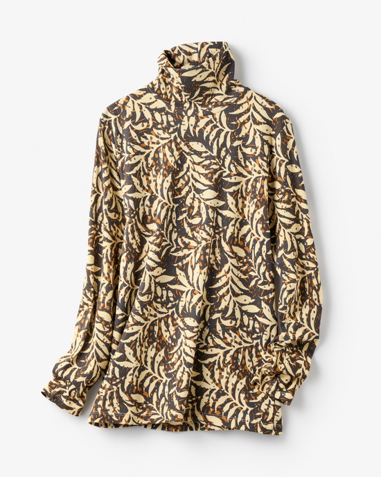 超長綿タートルネック／モダン柄